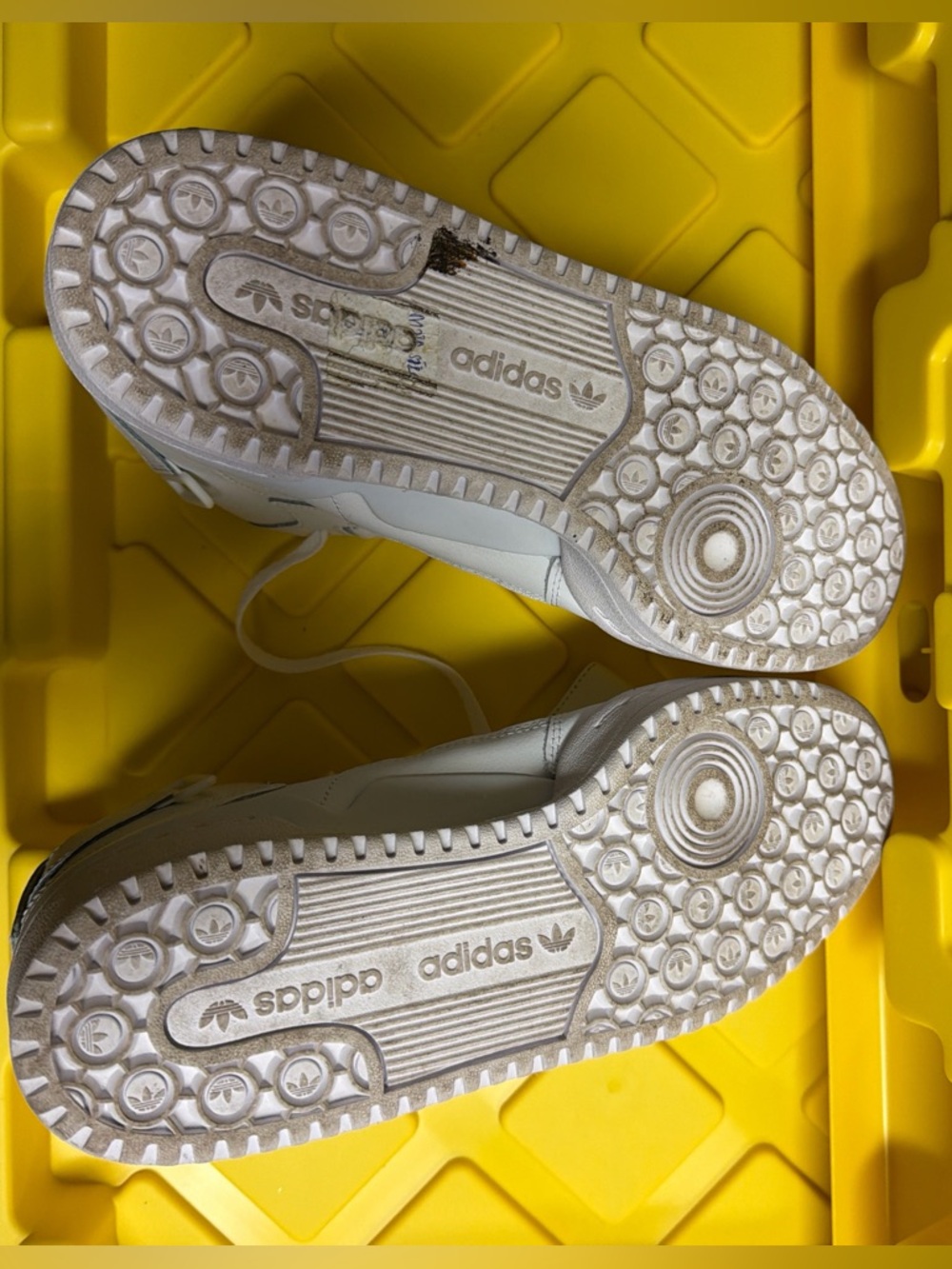 adidas White Low-Top Sneakers with Branded Outsole